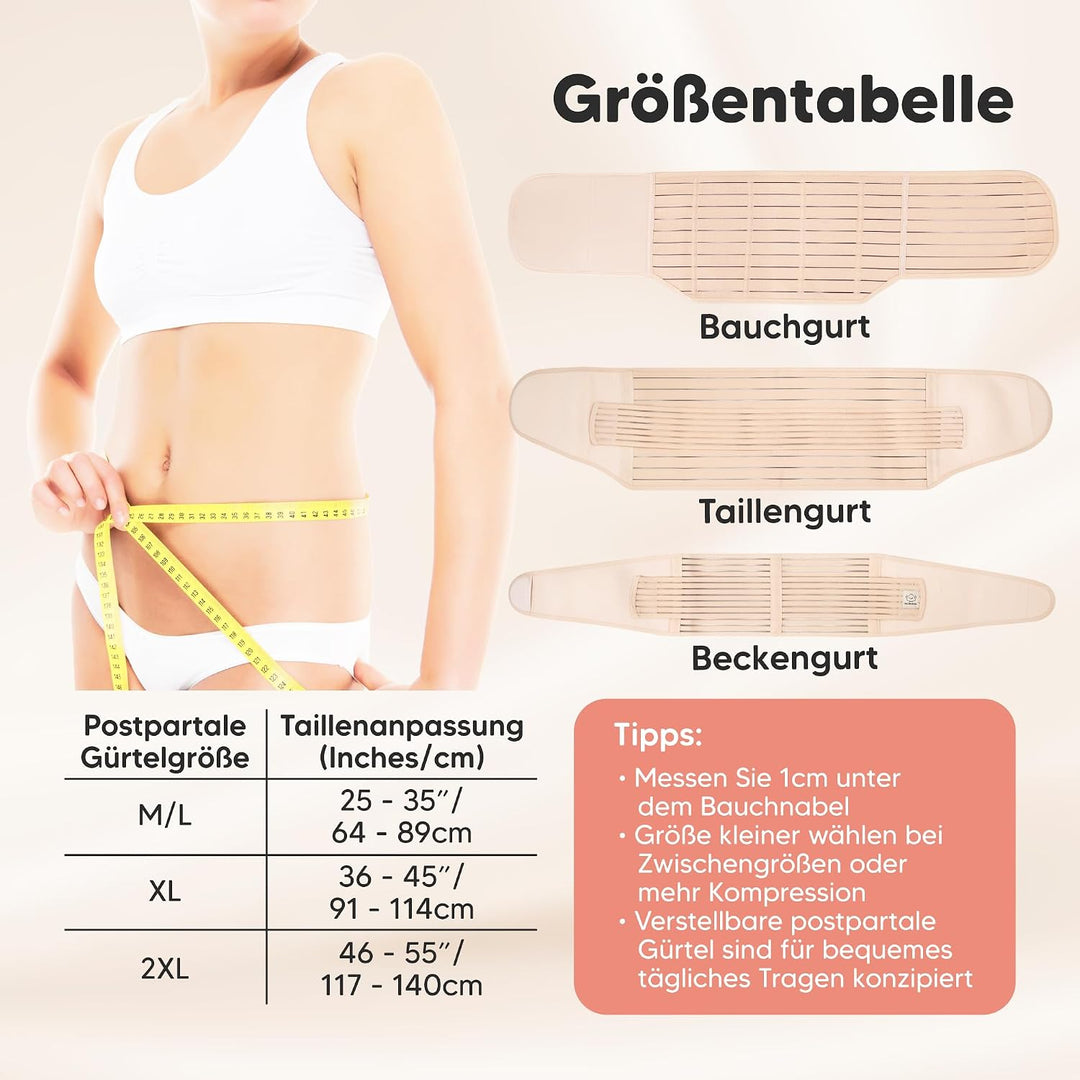 KeaBabies Revive 3 in 1 Postpartum Gürtel für Damen - Bauchgurt nach Geburt Kaiserschnitt, Rückbildu
