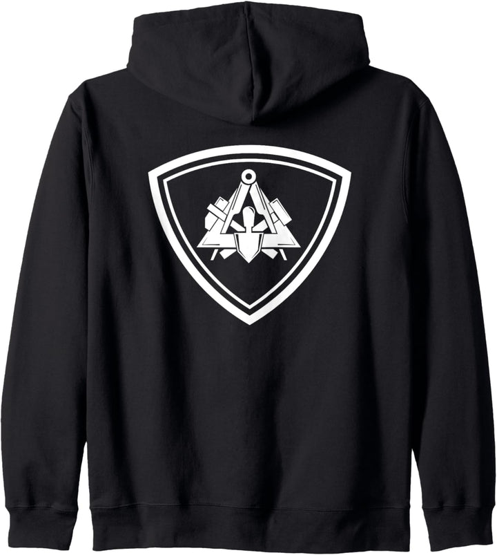 Traditionelles Maurer Emblem mit Zunftzeichen Kapuzenjacke