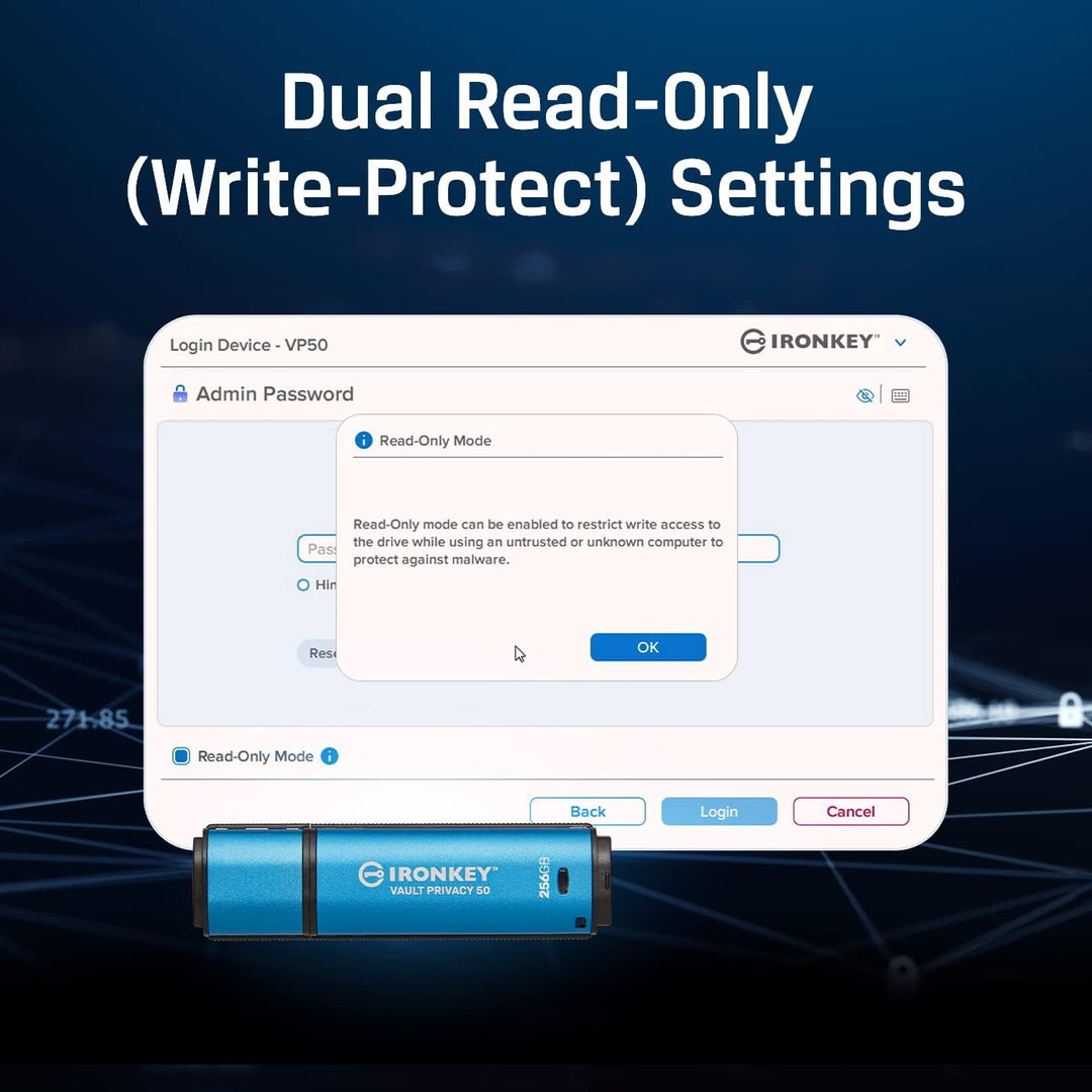 Kingston IronKey Vault Privacy 50 FIPS 197 Typ-C -zertifizierter und mit XTS-AES 256-Bit verschlüsse