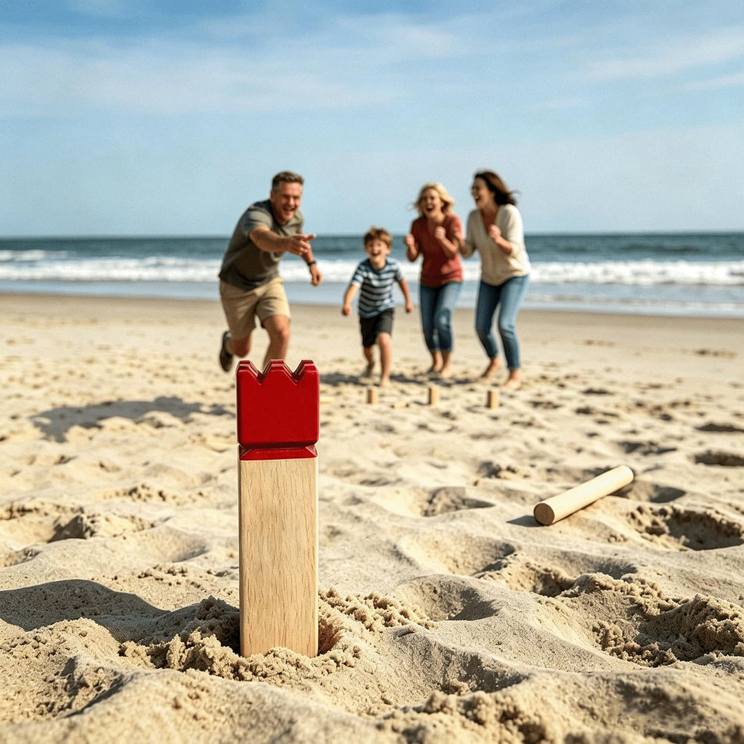 Kubb Spiel im Freien | Wurfspiel mit Tragetasche | Kegelspiel | Gummi Holz Garten Rasen Spiele | Wur