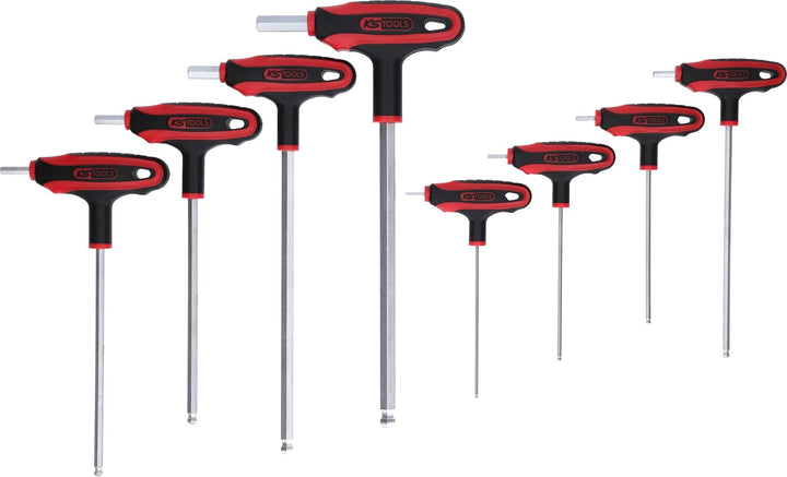 KS Tools KS 152 Tools 151.8155 ERGOTORQUEplus T-Griff-Innensechskant-Kugelkopf-Schlüssel-Satz, 8-tlg
