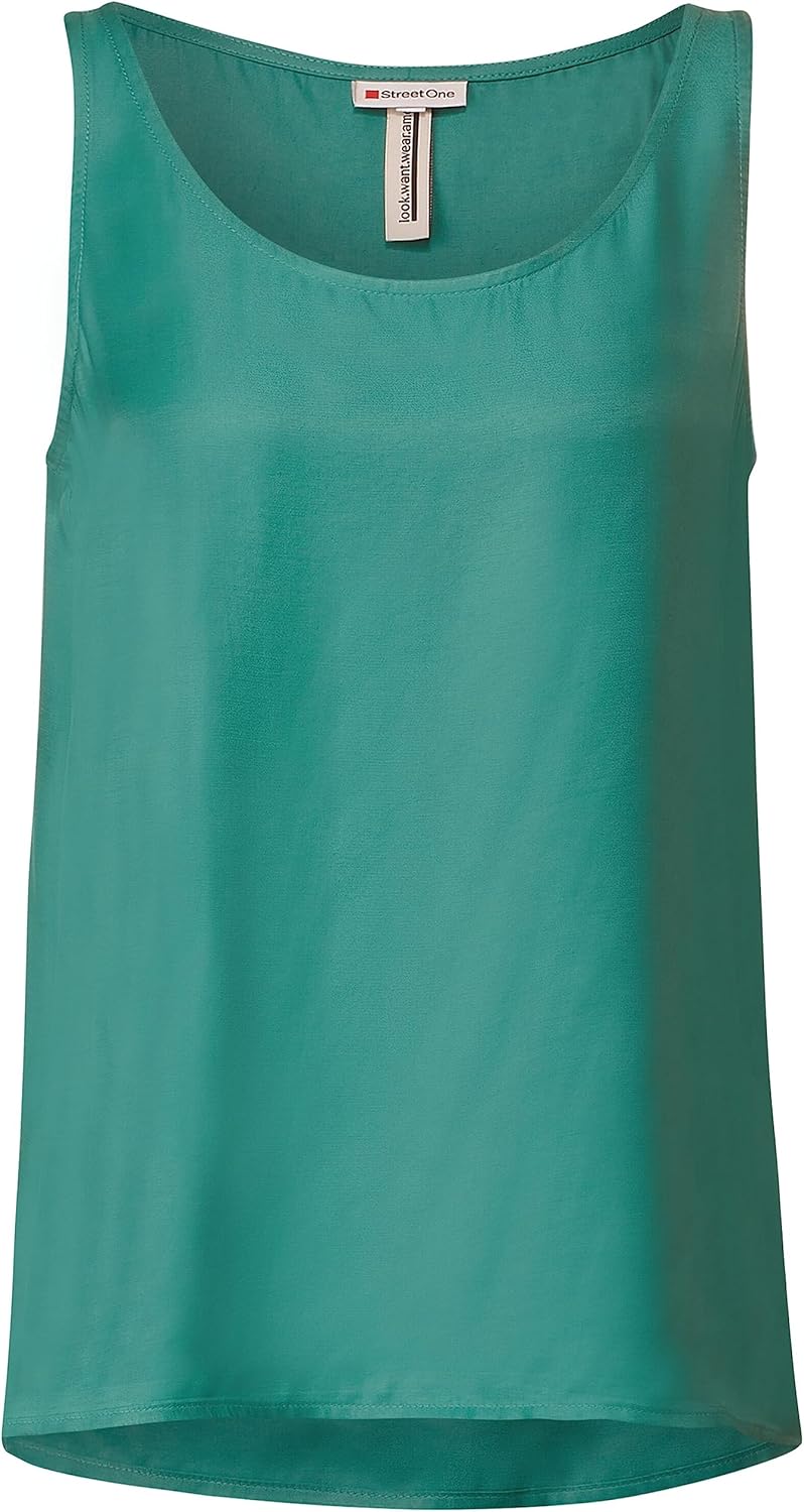 Street One Damen Top im Satin Look 34 Black (Schwarz), 34 Black (Schwarz)