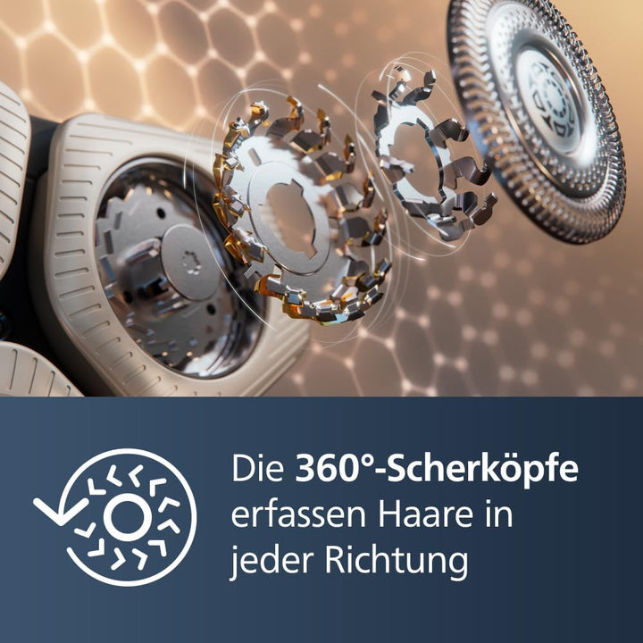 Philips Rasierer S9000 Prestige - Elektrischer Nass- und Trockenrasierer, glänzendes Chrom, Lift & C