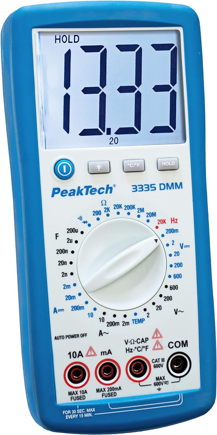 PeakTech Digitalmultimeter, 3 1/2 stellig Extra grosser LCD-Bildschirm - 2.000 Counts Single, Extra