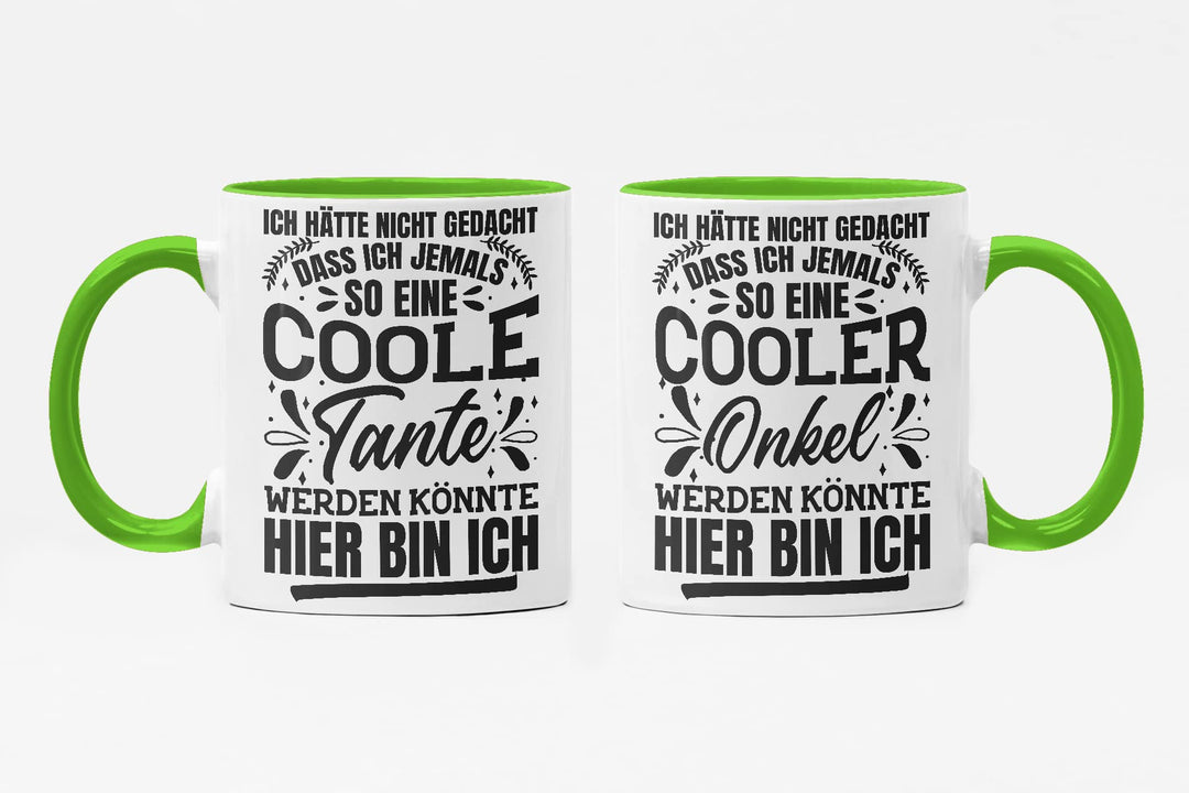 Trendation - Beste Tante und Onkel Geschenk Tasse Set Kaffeetassen Geschenke Weihnachten (Grün), Grü
