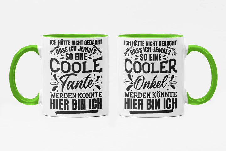 Trendation - Beste Tante und Onkel Geschenk Tasse Set Kaffeetassen Geschenke Weihnachten (Grün), Grü