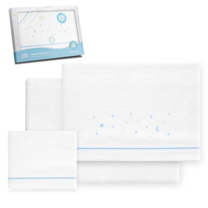 Interbaby Bettwäsche-Set für Kinderbett, 60 x 120 cm, 100% Baumwolle, warm, weich, inklusive Spannbe