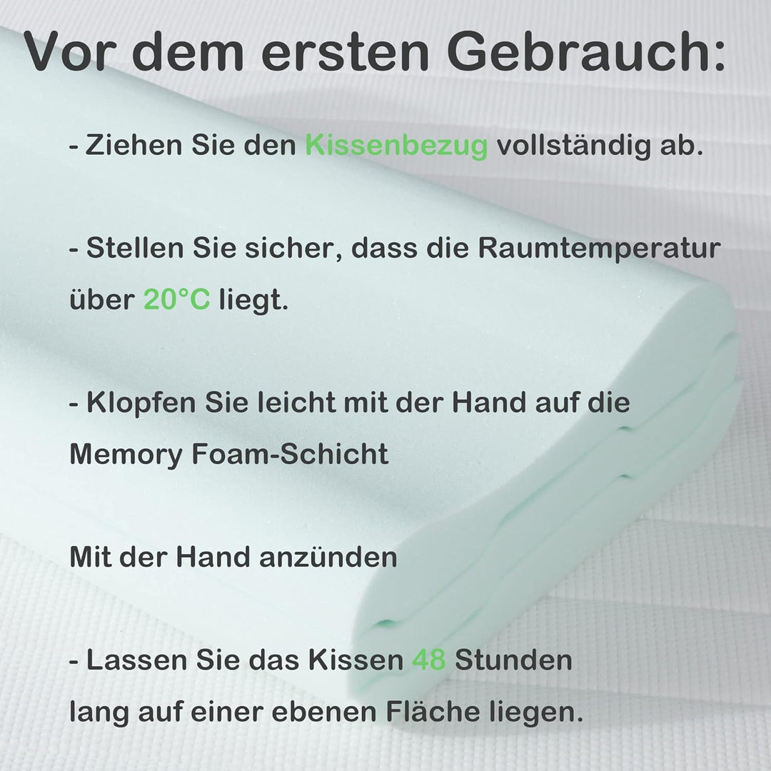 LAMB Höhenverstellbar Memory Foam Kissen Ergonomisches Nackenstützkissen 50D Dichte Abnehmbarer Bezu