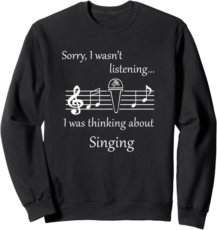 Über das Singen nachdenken Musiknoten Musiker Lehrer Sweatshirt