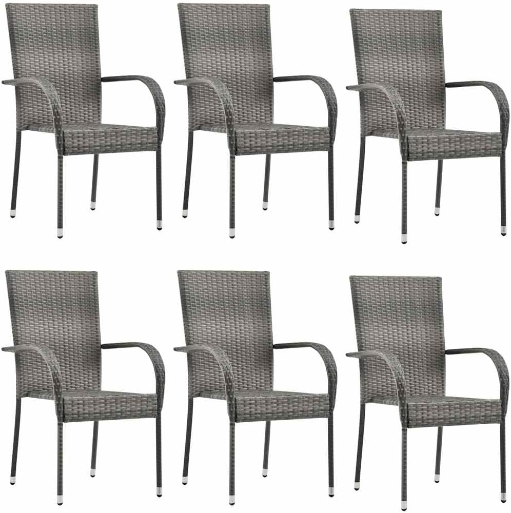 vidaXL 6X Gartenstuhl Stapelbar Gartensessel Stapelstuhl Essstuhl Stapelsessel Stuhl Sessel Stühle G