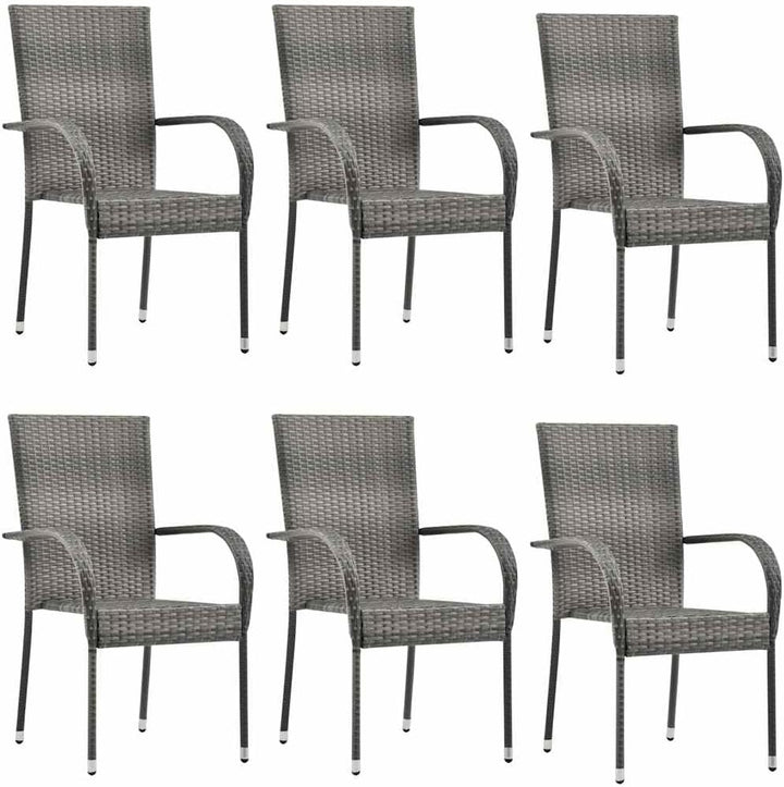 vidaXL 6X Gartenstuhl Stapelbar Gartensessel Stapelstuhl Essstuhl Stapelsessel Stuhl Sessel Stühle G