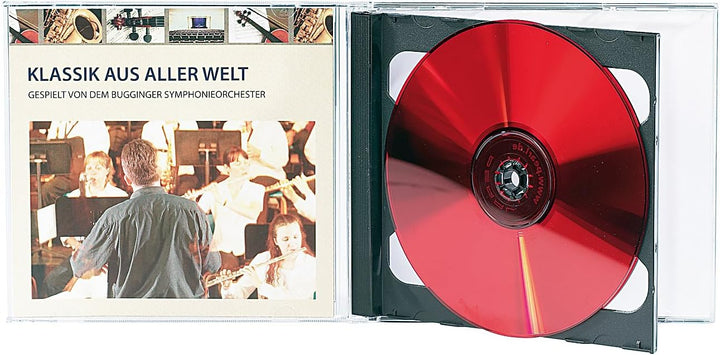 PEARL CD Jewel Case: Doppel CD Jewel Boxen im 50er-Set, schwarzes Tray (Leerhüllen, Hüllen für 2, Bo