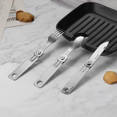 ROXON C1S 3 in 1 Camping Utensils Detachable Cutlery Knife Spoon Frok for Outdoor Camping Hiking, Ed