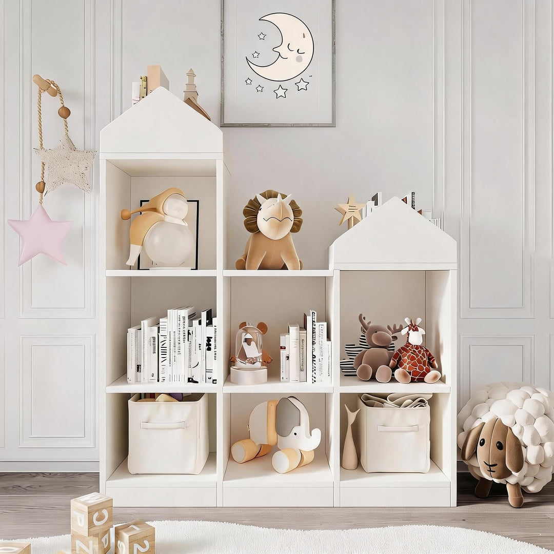 Kinder Bücherregal, Kinderregal Mit 7 Fächern Aus Holz, Weiss | Regal offen, Stufenregal, Ordnungssy