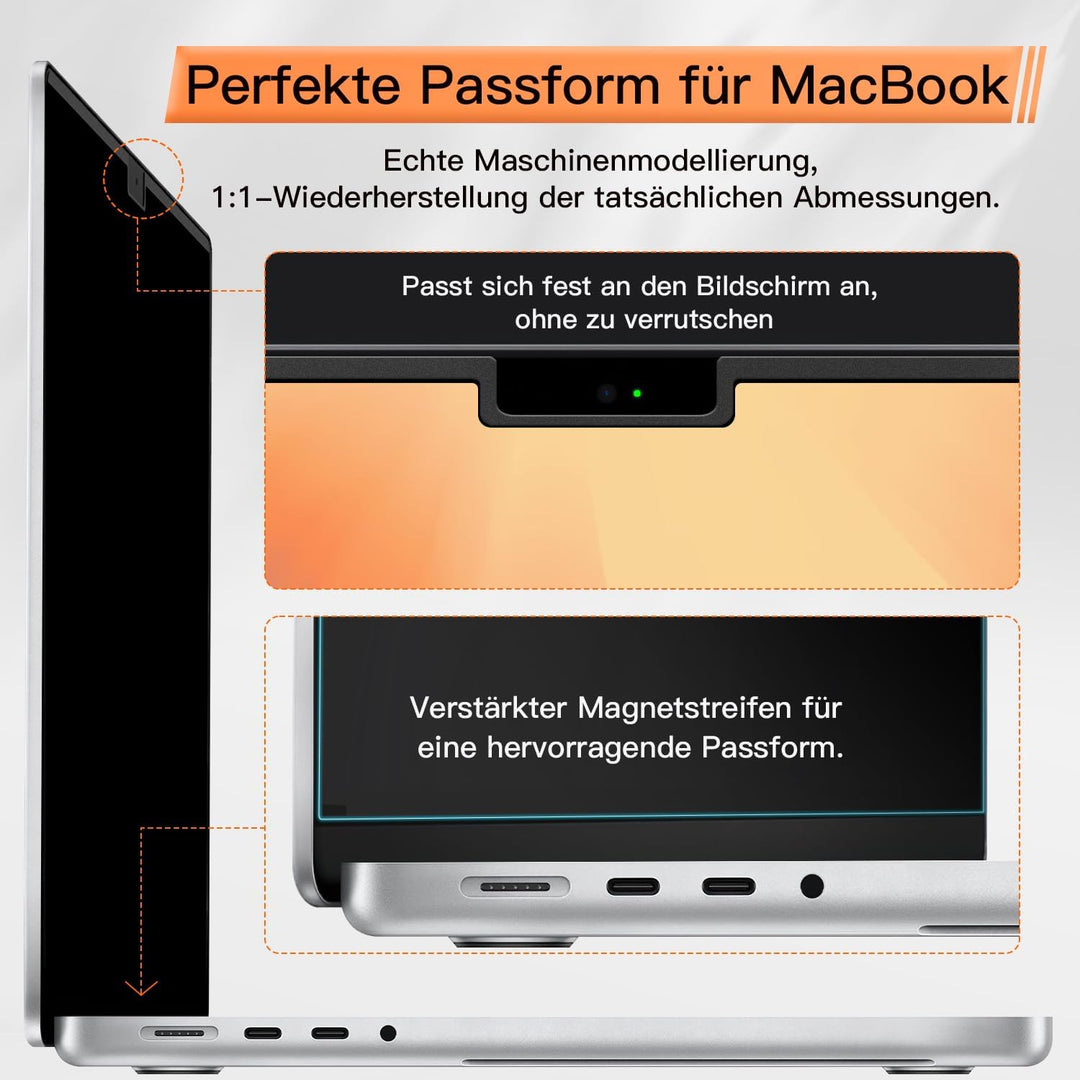 Magnetischer Blickschutzfilter für Apple MacBook Pro 14 Zoll(2021-2023, M1, M2) A2442/A2779, 14.2" A