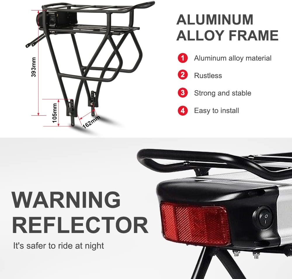 SEASON Gepäckträger Ebike Akku - 36V 13Ah 14.5Ah 15.6Ah 16Ah 17.4Ah Lithinum-Ionen Batterie für Elek