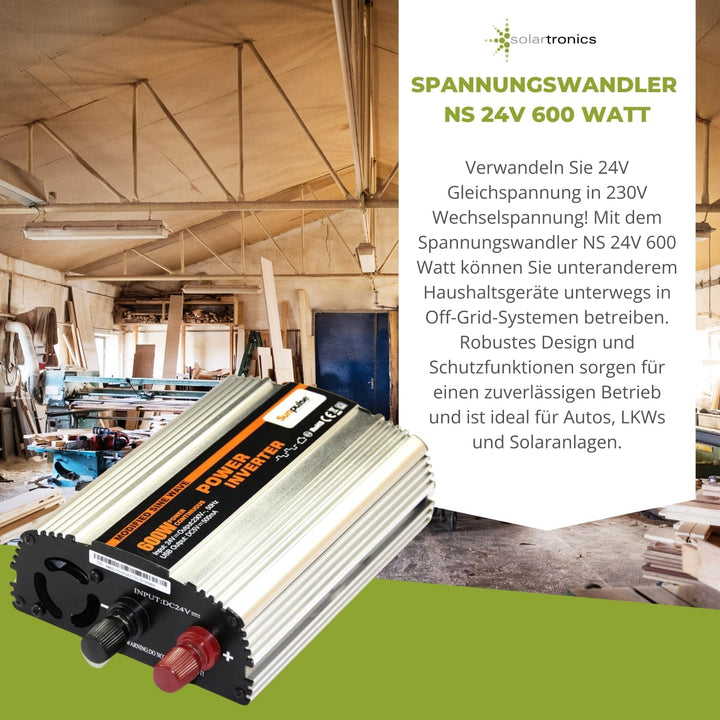 Spannungswandler NS 24V 600 Watt Inverter Wechselrichter