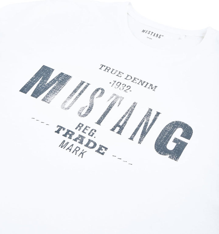 MUSTANG Herren T-Shirt 4er Pack Frontprint O-Neck Rundhalsausschnitt Kurzarm Regular Tee Shirt 100%