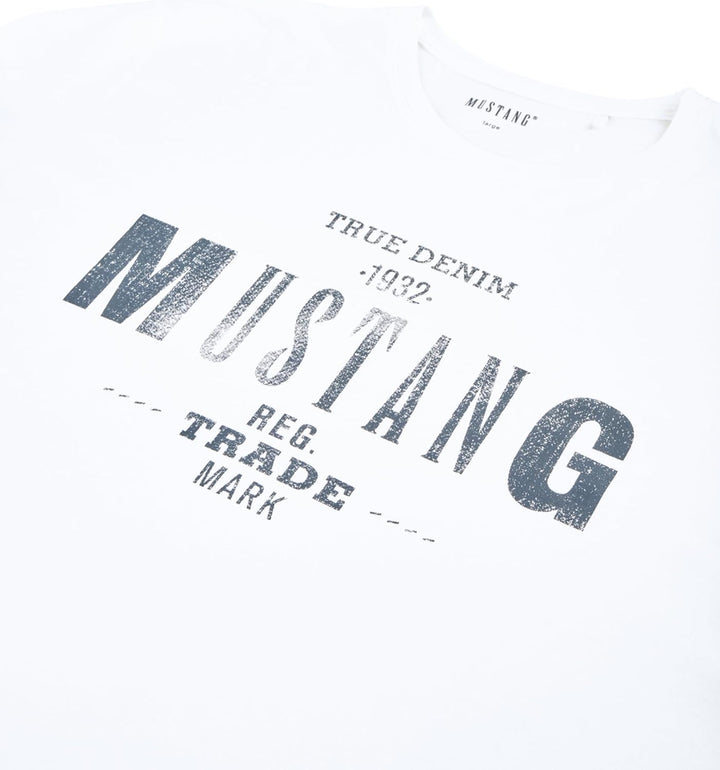MUSTANG Herren T-Shirt 4er Pack Frontprint O-Neck Rundhalsausschnitt Kurzarm Regular Tee Shirt 100%