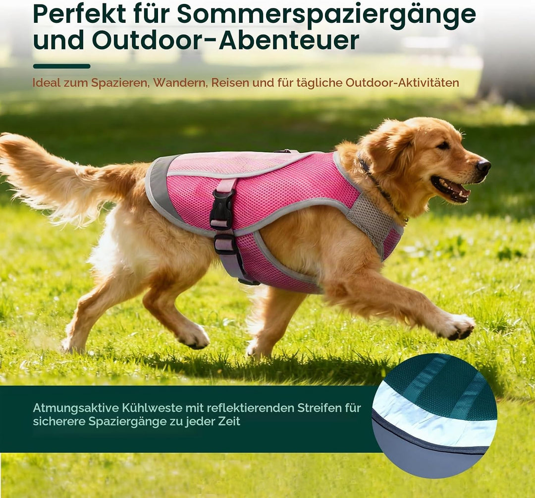 Kuoser Kühlmantel Hund, Kühlweste für Hunde mit Verstellbarer Brustschnalle &amp; D-Ring, Atmungsaktive
