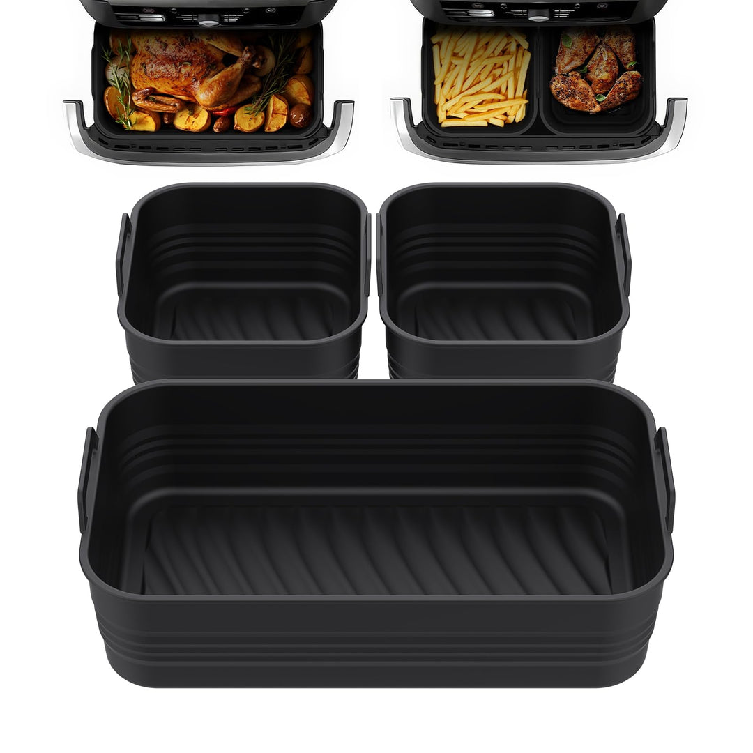 Airfryer Zubehör für Ninja Foodi Flexdrawer AF500EU (3 Stück), Collapsible Silikonform für Heissluft