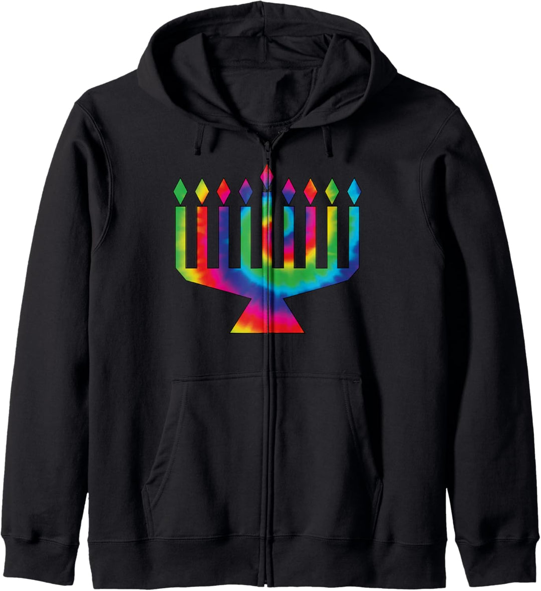 Chanukka-Krawattenfarbstoff Menorah Kapuzenjacke