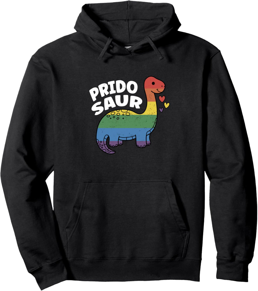 Pridosaur LGBTQ Gay Pride Dino Pullover Hoodie