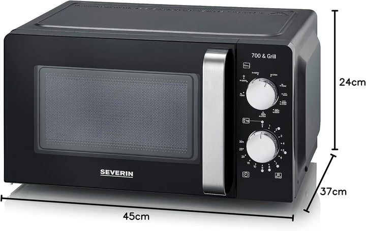 SEVERIN 2-in-1 Mikrowelle mit Grill 700 W, 900 W Grill, Grillofen mit 9 Automatikprogrammen, Mikrowe
