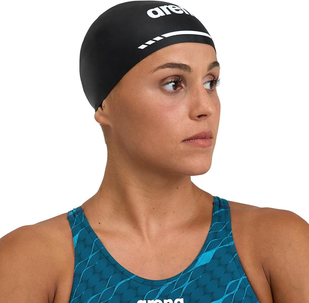 ARENA 3D Soft Silikon-Badekappe, Unisex Erwachsene M Schwarz, M Schwarz