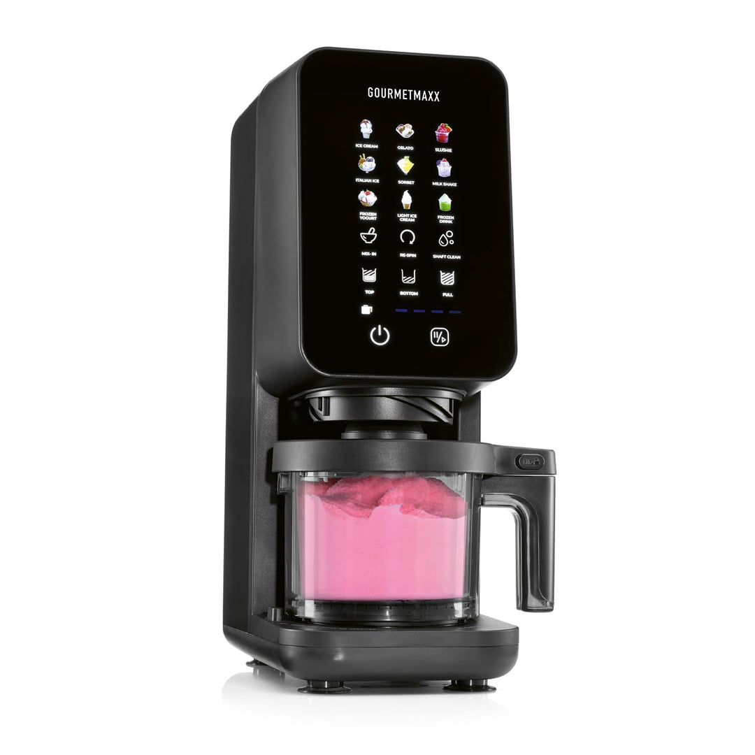 GOURMETmaxx SmoothUp Touch Eismaschine 700 Watt | Eismaschine 9 Programme + Mix-in-Funktion | Eiscre