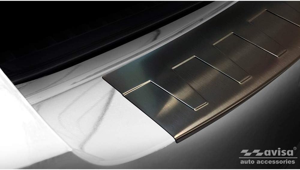 Avisa Schwarz Edelstahl Heckstossstangenschutz kompatibel mit Skoda Octavia III Kombi RS 2013-2016 &