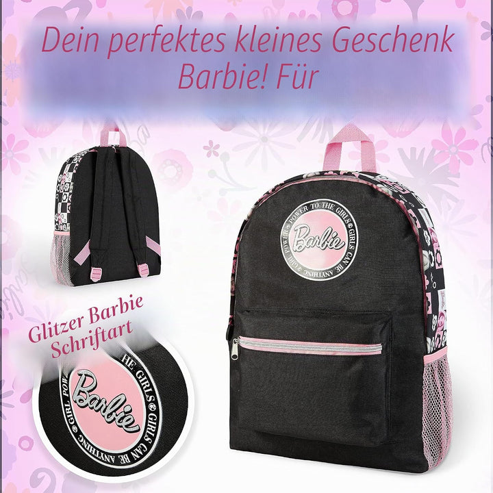 Barbie Kinderrucksack Mädchen, Geräumig Kinderrucksack mit Verstellbaren Trägern, Kindergarten Rucks
