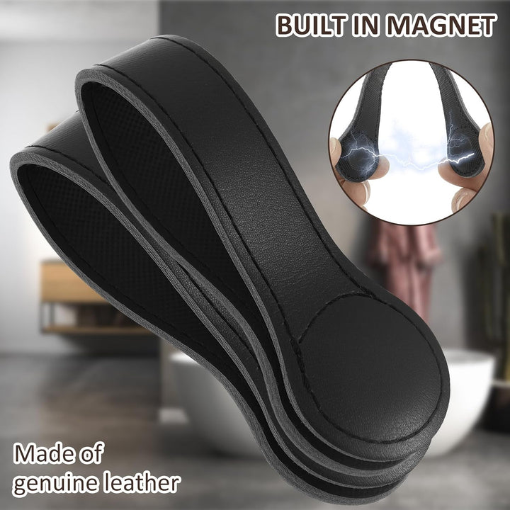 Magnetische Handtuchhalter Leder, 4 Stück Magnetclips Kinderwagen Schwarz 4pcs, Schwarz 4pcs
