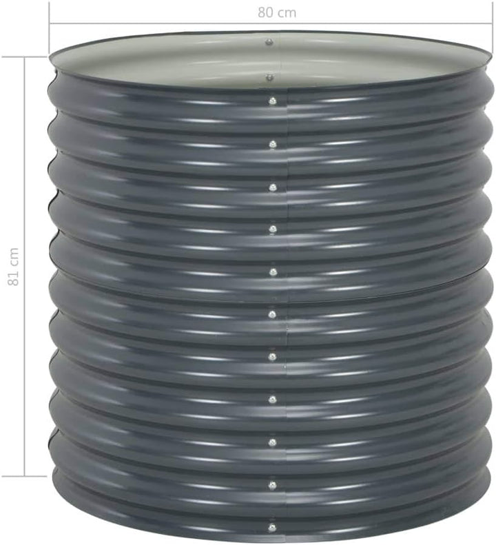 yorten Metall Hochbeet Grau Verzinkter Stahl 80 x 80 x 81 cm (L x B x H) Gartenbeet Pflanzkübel für