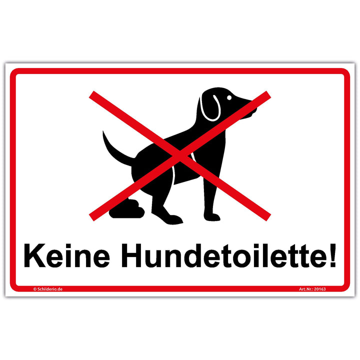 Schild"Keine Hundetoilette" Hinweisschild 600x400 mm stabile Aluminiumverbundplatte 3mm stark 600x40