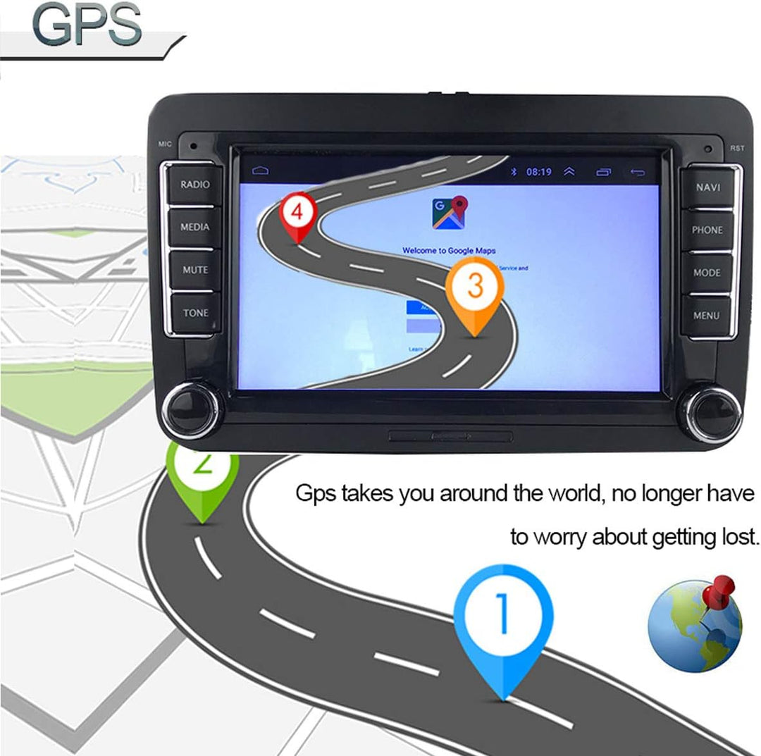 GOFORJUMP 2 DIN Android 17,8 cm GPS-Navigationssystem Autoradio Media Player für Bora Golf V/W P/olo