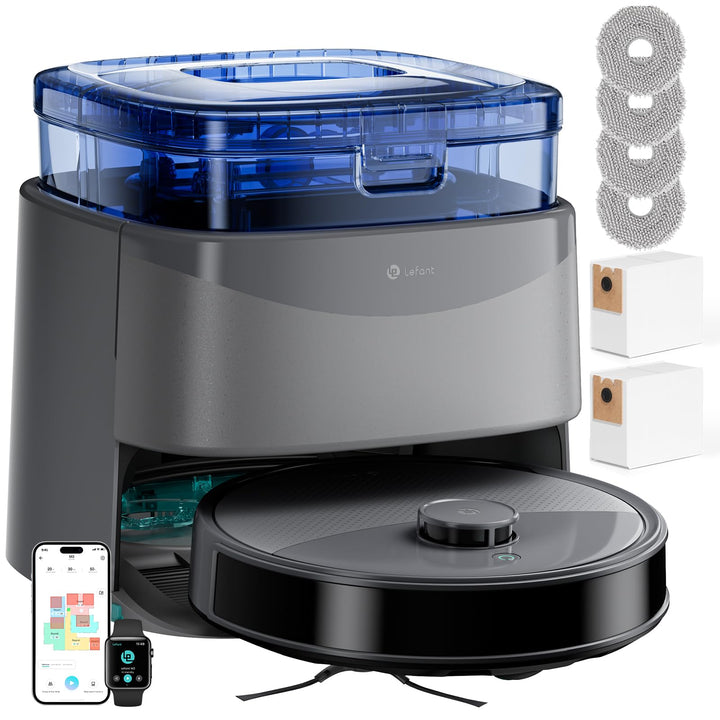Lefant M3 Saugroboter und Bodenwischer mit Kartierung, Laser dToF 360°, 12000Pa, All-in-One-Station,