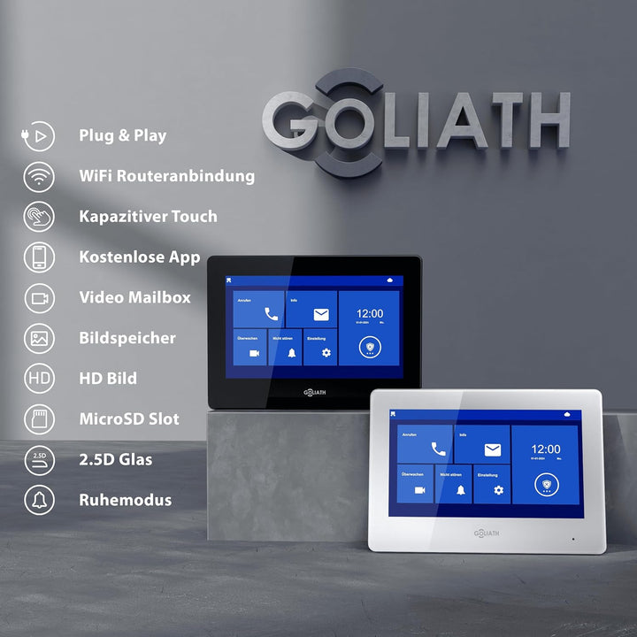 GOLIATH Basic Line Türklingel & Türsprechanlage mit Kamera für [MEHRFAMILIENHAUS] mit Smartphone App