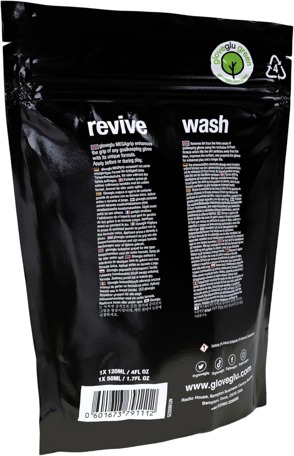 gloveglu Unisex Mega Bundle Grip 'N' WASH, Mega Grip 120ml and 50ml Glove Wash & Prepare. for All Go