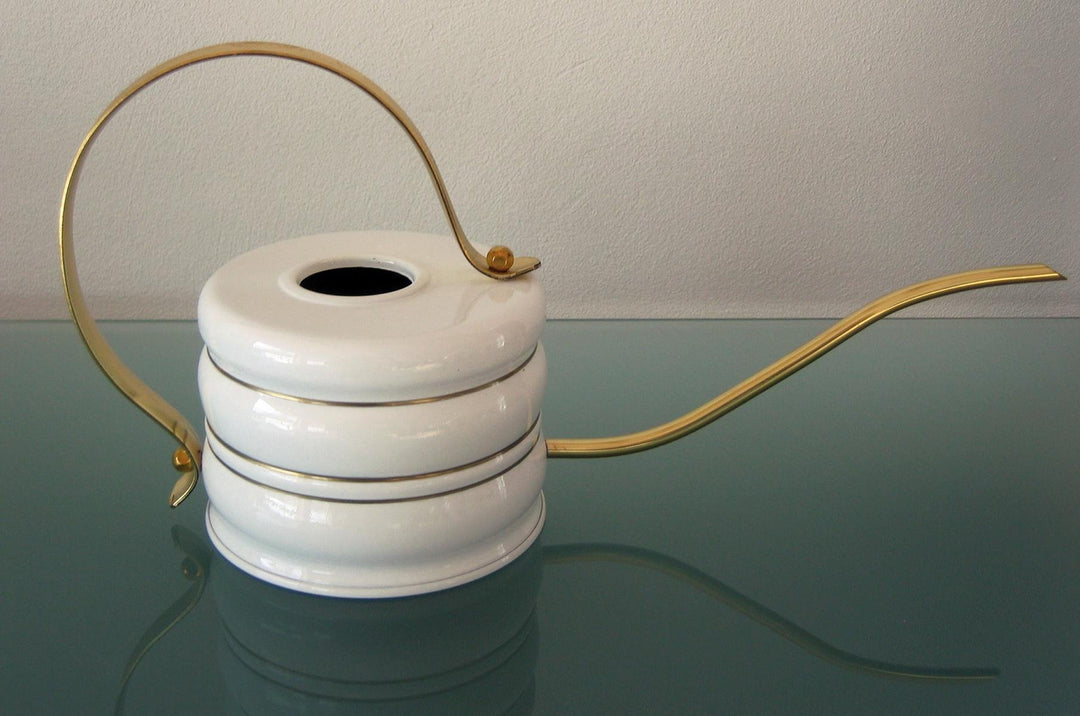 Giesskanne Made IN Germany, 1,2 L, aus Messing, weiss lackiert, hochwertige Qualität
