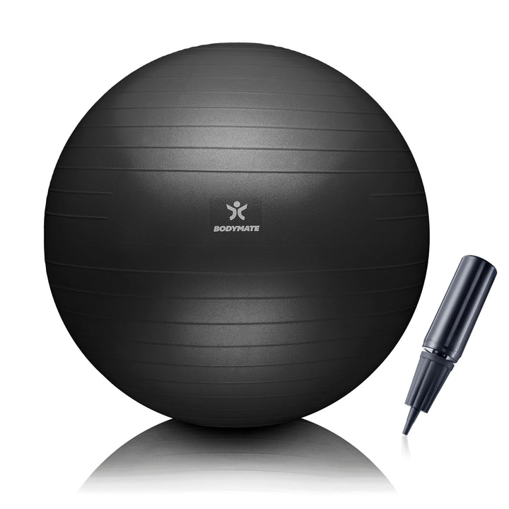 BODYMATE Gymnastikball Sitzball Trainingsball mit GRATIS E-Book inkl. Luft-Pumpe, Ball für Fitness,