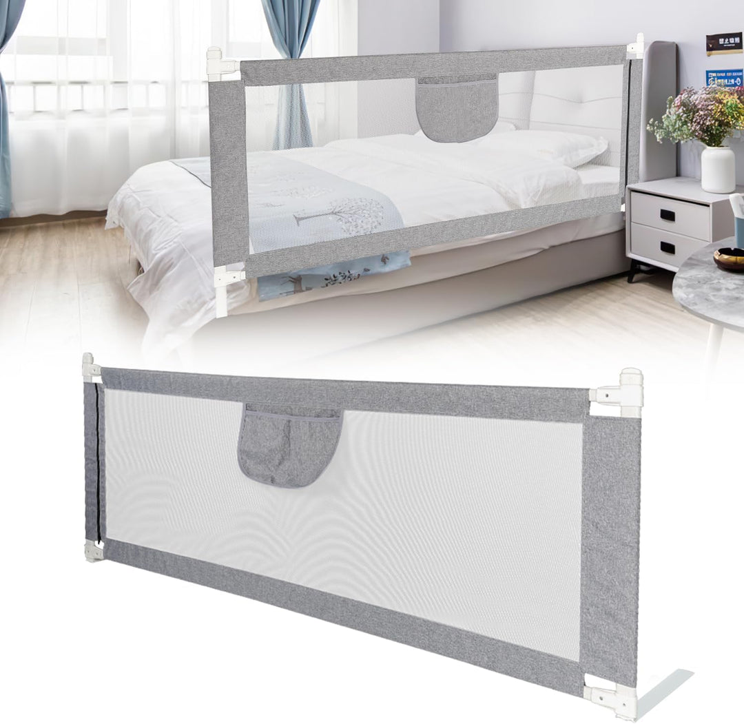 Ansobea 200cm Rausfallschutz Bett Rausfallschutz Kinderbett｜Bettschutzgitter für Kinder｜Bettschutzgi