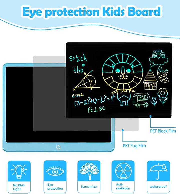 Bunte LCD Schreibtafel Kinder 16 Zoll, Maltafel Zaubertafel Digital Zeichnen Writing Tablet Ektronis