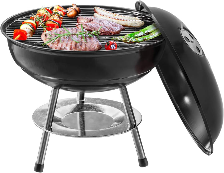 Micro BBQ Campinggrill Kugelgrill Mini Grill; Kompakter Reise Holzkohle-Grill Tischgrill Edelstahl e