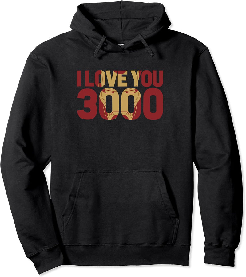 Marvel Avengers Endgame Iron Man I Love You 3000 Text Fill Pullover Hoodie