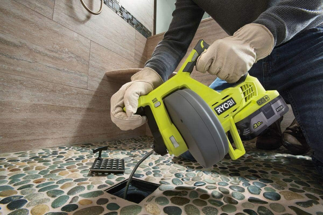 RYOBI 18 V ONE+ Akku-Rohrreinigungsgerät R18DA-0 (Kabeldurchmesser 6 mm, Aufsatzspirale: Ø 15 mm, Sp