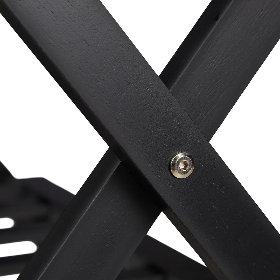 Relaxdays Kofferständer klappbar, 2er Set, Holz, HxBxT: 54 x 66 x 45 cm, 2 Ablagen, Kofferaufbewahru