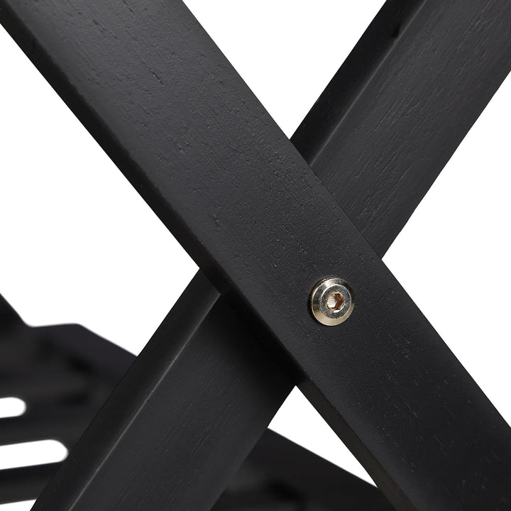 Relaxdays Kofferständer klappbar, 2er Set, Holz, HxBxT: 54 x 66 x 45 cm, 2 Ablagen, Kofferaufbewahru