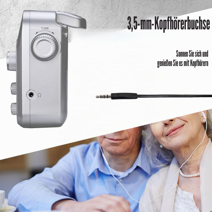Retekess TR604 AM FM Radio,Tragbares Radio,Netzkabel oder Batteriebetrieb,Grosser Knopf,Grosser Laut