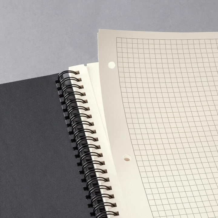 SIGEL CO840/3 Spiralblock A4, kariert, Hardcover, schwarz, 80 Blatt, mit Register, 3er Pack, Concept